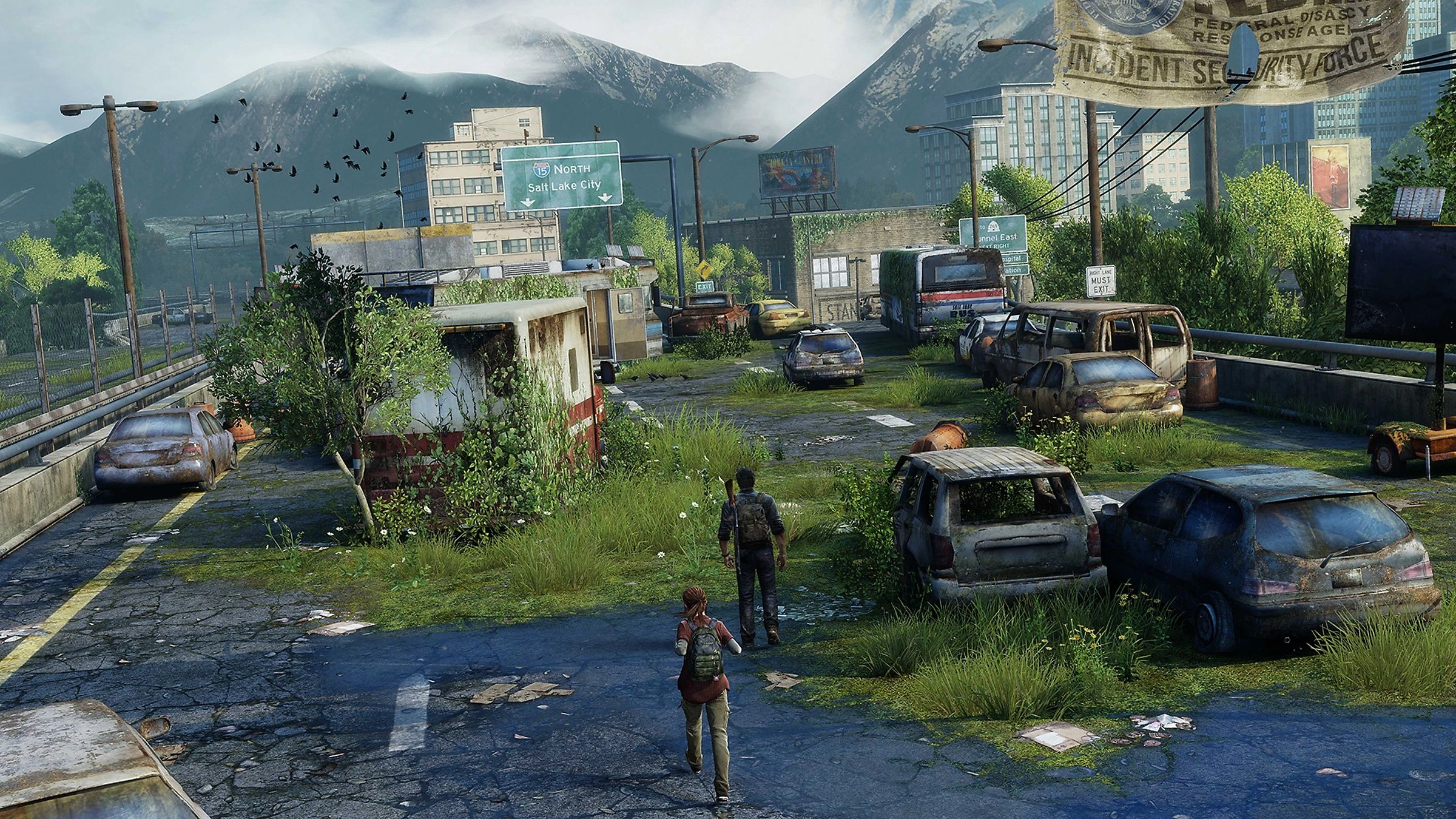 Joel and Ellie heading to Salt Lake City The Last of Us Remastered.