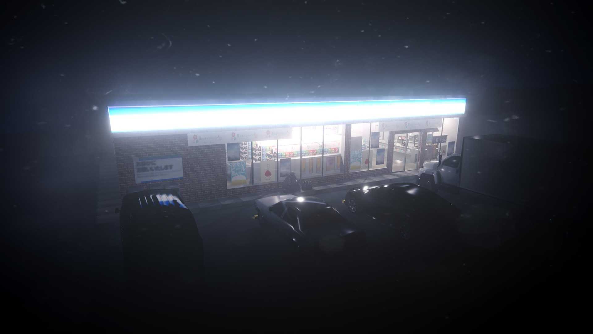 A screenshot of the outside section in The Convenience Store