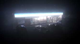 A screenshot of the outside section in The Convenience Store