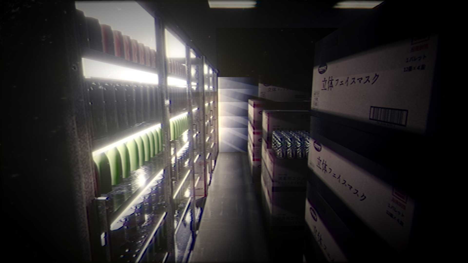 A screenshot of a dark area from The Convenience Store