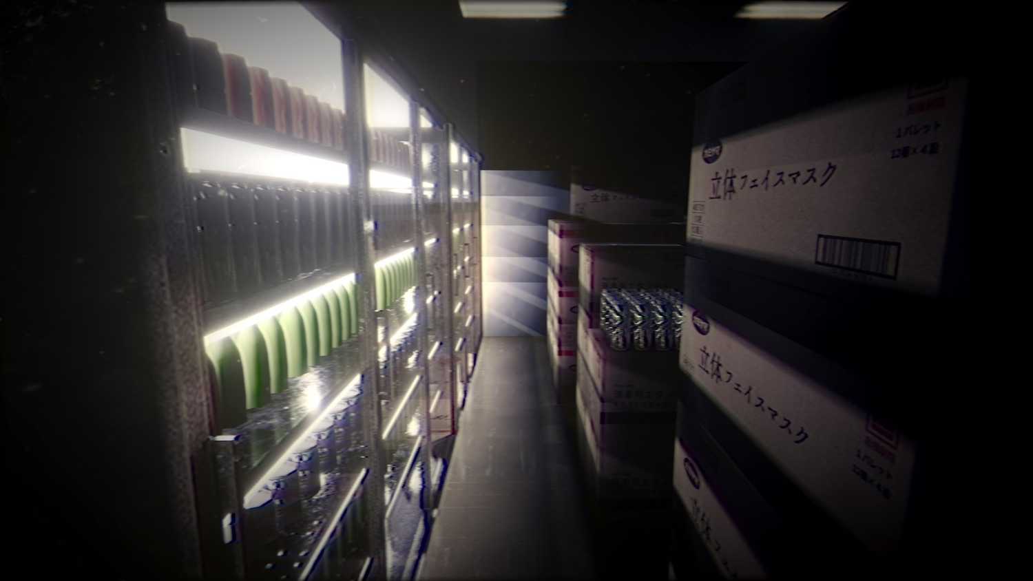 A screenshot of a dark area from The Convenience Store