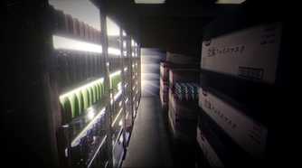 A screenshot of a dark area from The Convenience Store