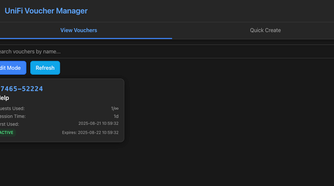 Unifi voucher manager current vouchers