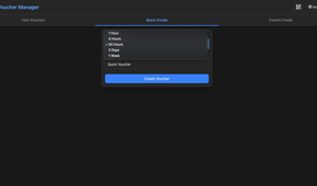 Unifi voucher manager quick create