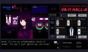Jill talking to Anna, a customer, in VA-11 Hall-A.