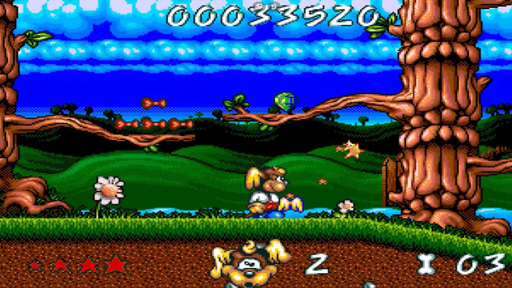 A screenshot of Sega CD gameplay from Wonder Dog