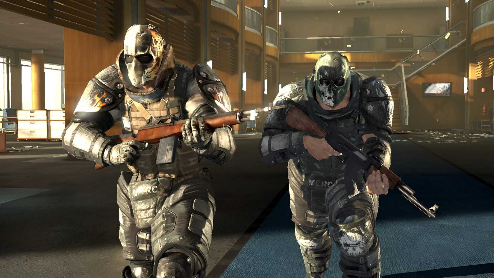 Salem and Rios running in Army of Two (2008).