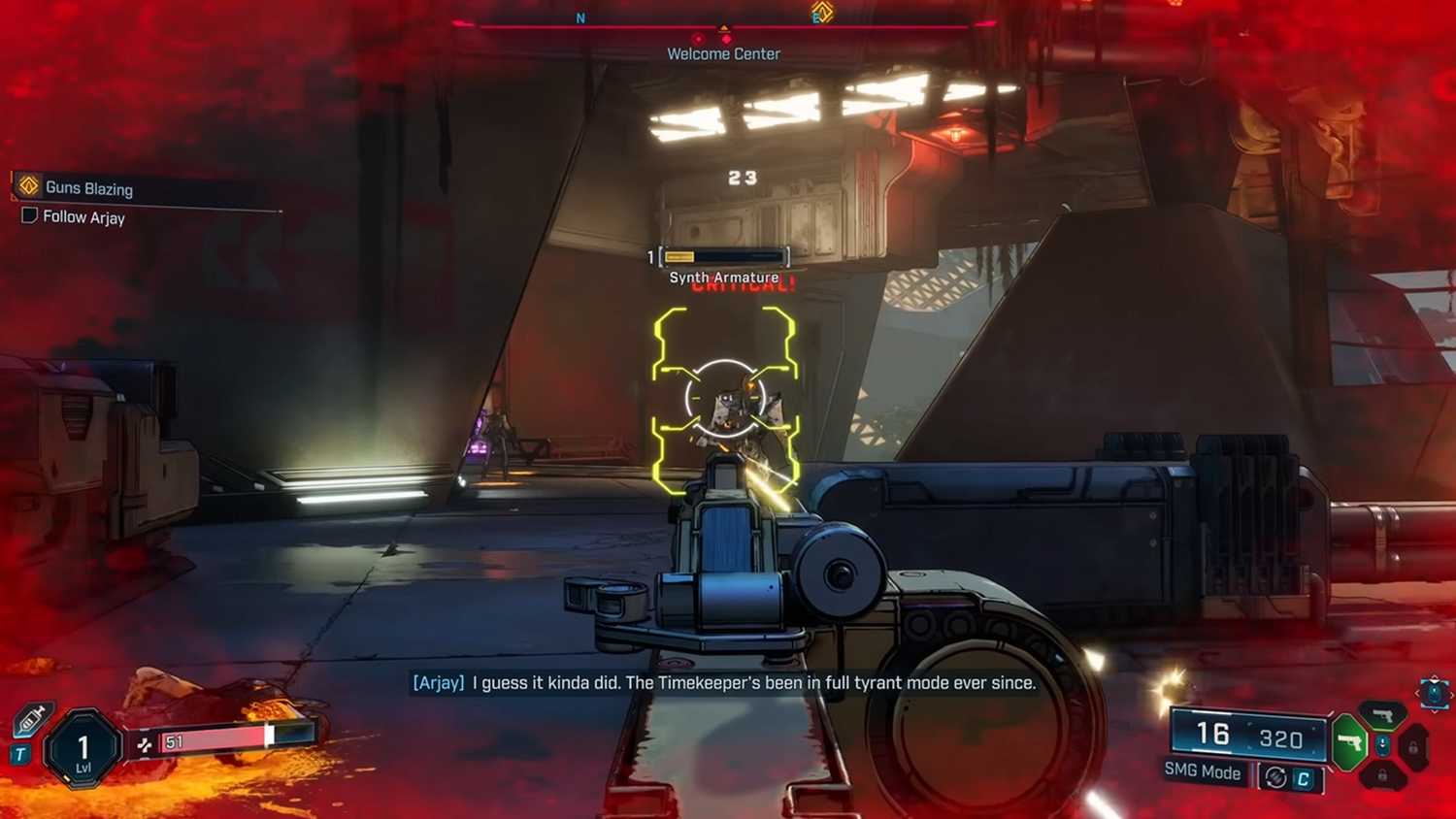 A screenshot of combat in Borderlands 4