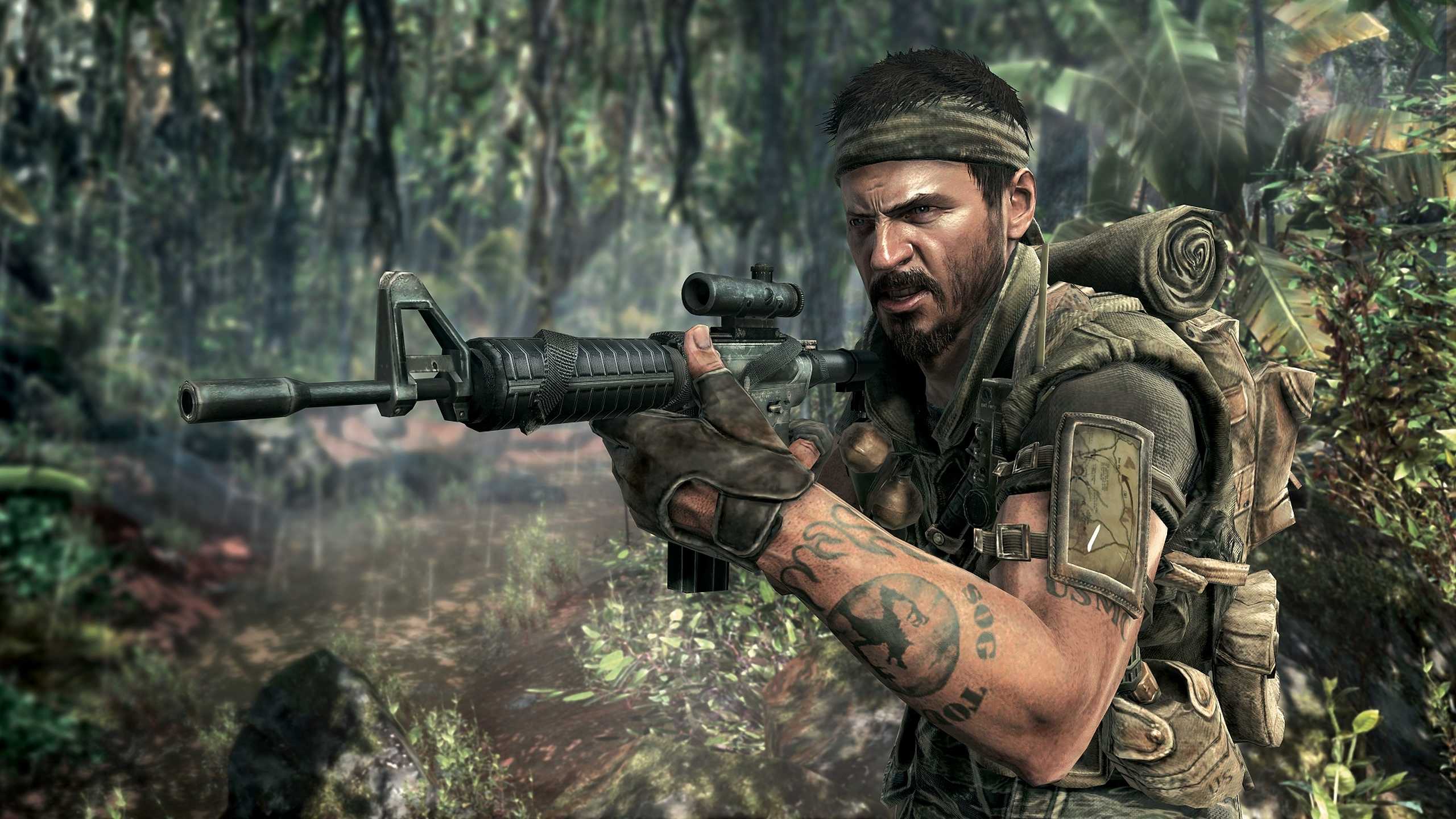 Frank Woods in a forest in Call of Duty: Black Ops.