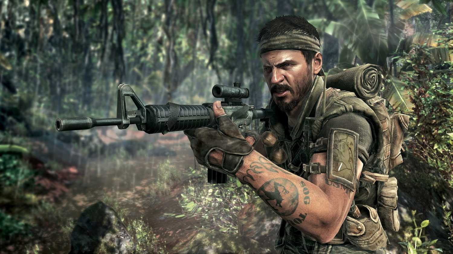 Frank Woods in a forest in Call of Duty: Black Ops.