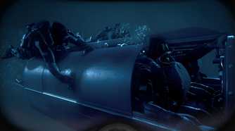 Underwater gameplay from Call of Duty: Modern Warfare 2 (2009).