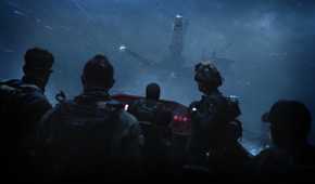 Task Force 141 in a boat headed towards a mining ship in Call of Duty: Modern Warfare II.