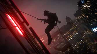 Captain Price rappelling down a building in Call of Duty: Modern Warfare II.