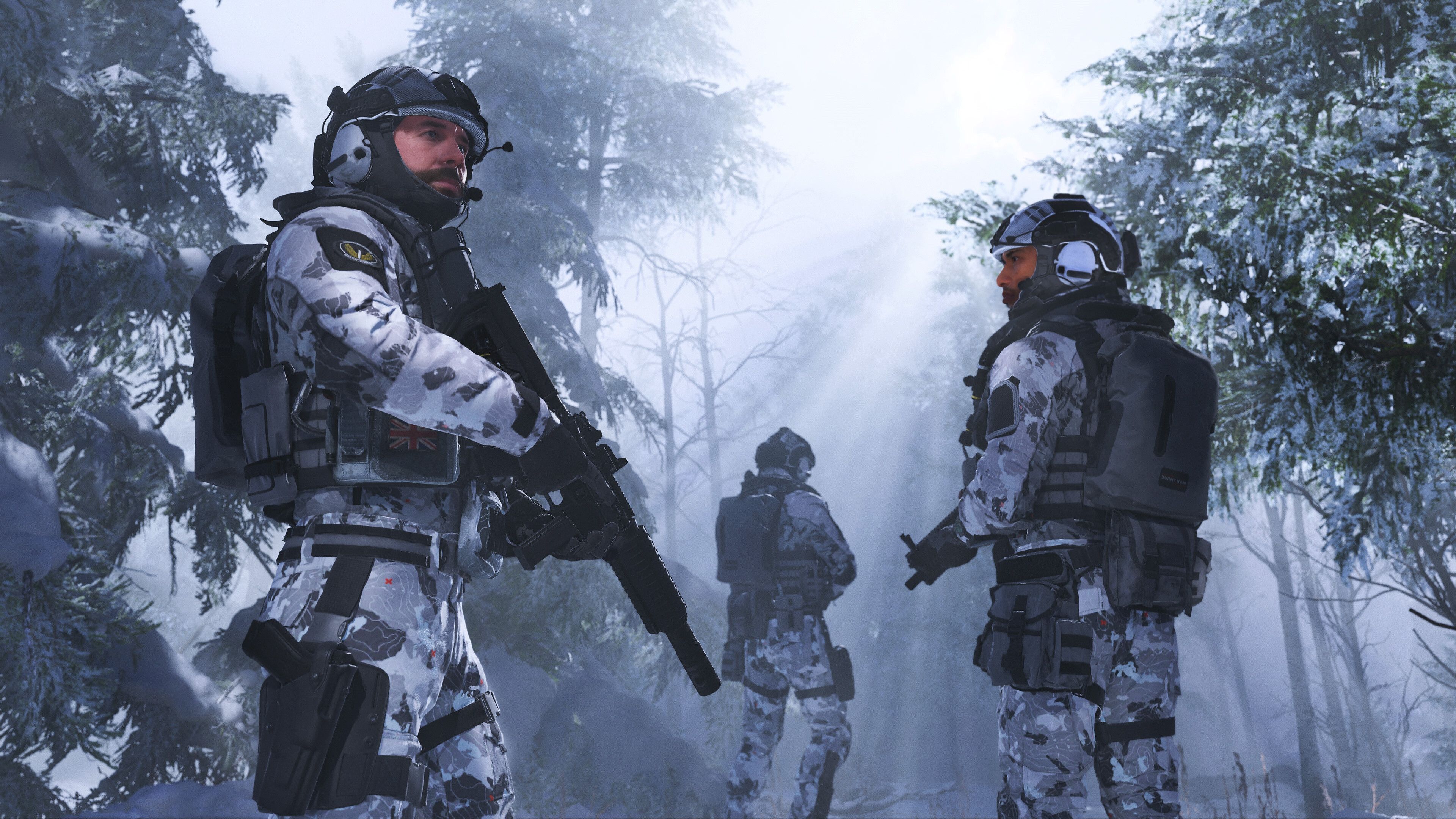 Price and Gaz in snow suits in Call of Duty: Modern Warfare III.