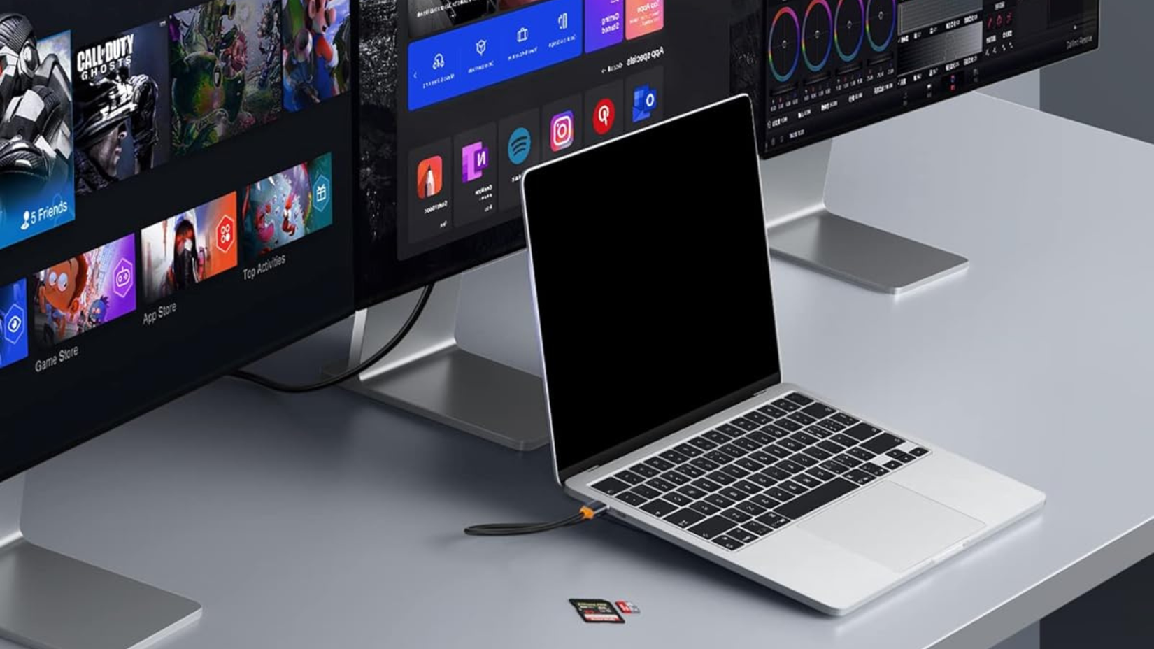 Baseus Laptop Docking Station under laptop