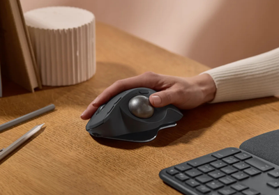 Logitech MX Ergo S on desk