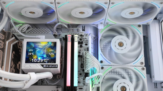 Thermalright Mjolnir Vision 360 ARGB White CPU AIO Cooler installed in PC