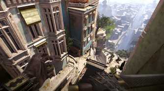 A screenshot of the city in Dishonored 2.