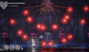 Battling the Dark Witch Eleine in Ender Lilies.