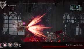 The player fighting Knight Captain Julius in Ender Lilies.
