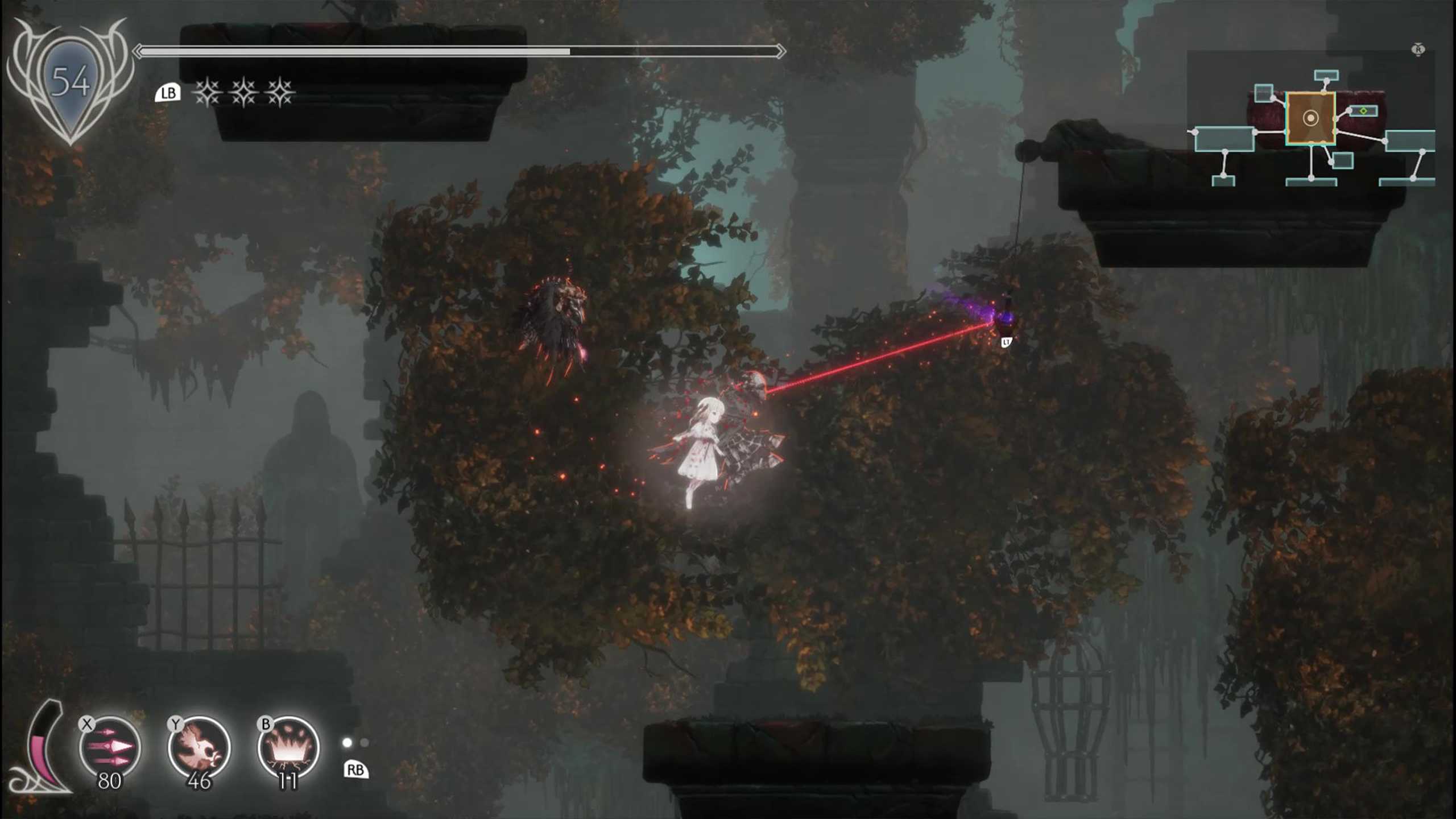 A gameplay screenshot from Ender Lilies.