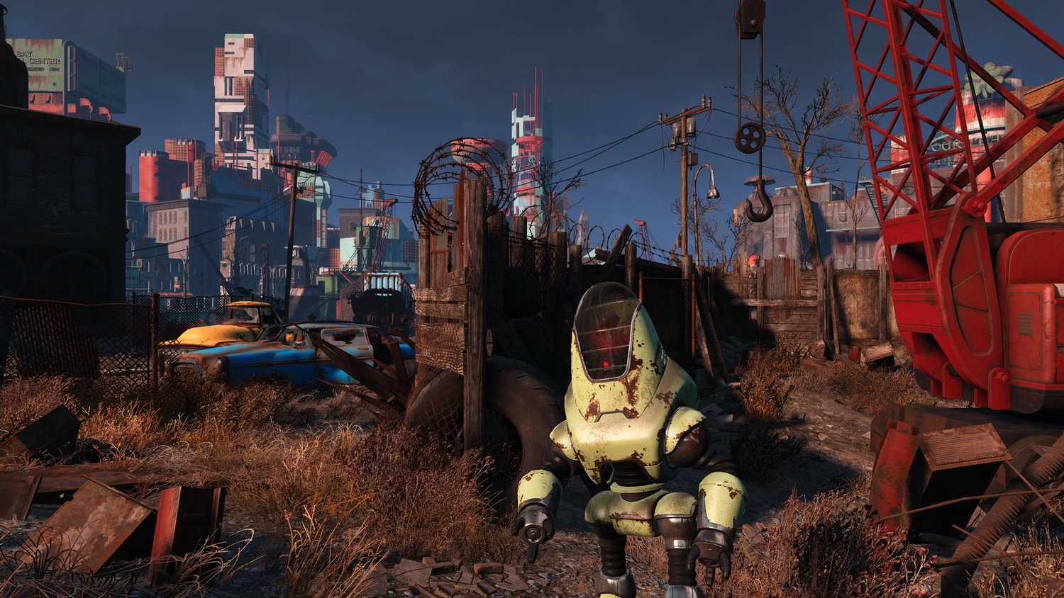 A junkyard in Fallout 4.