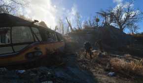 The wasteland in Fallout 4.