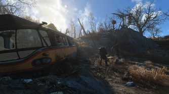 The wasteland in Fallout 4.