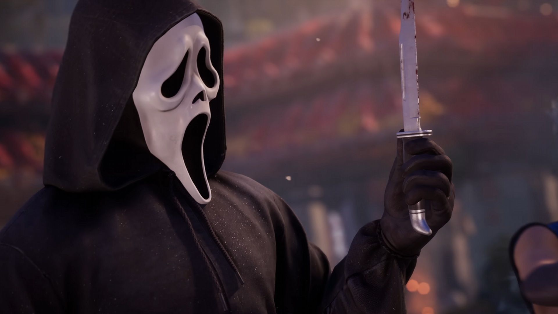 A screenshot of Ghostface in Mortal Kombat 1