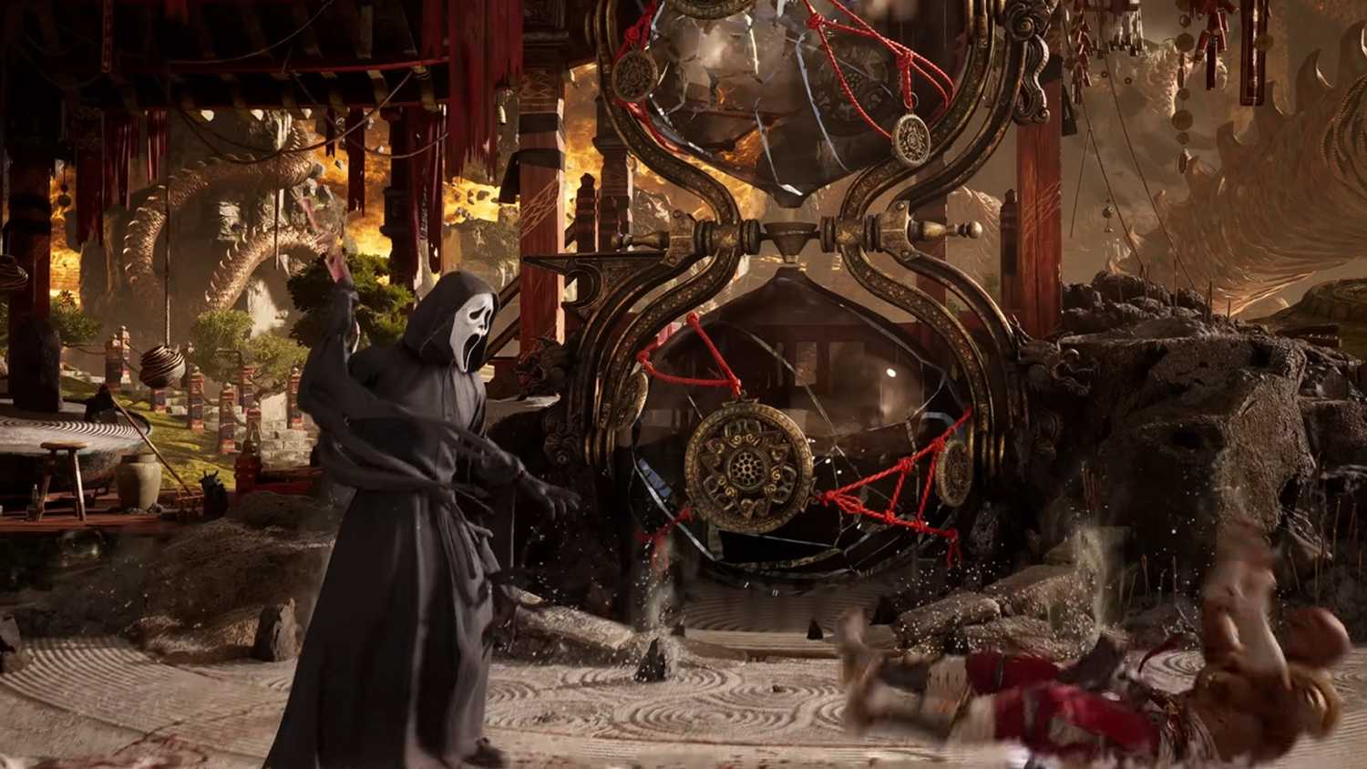 A screenshot of Ghostface fighting in Mortal Kombat 1