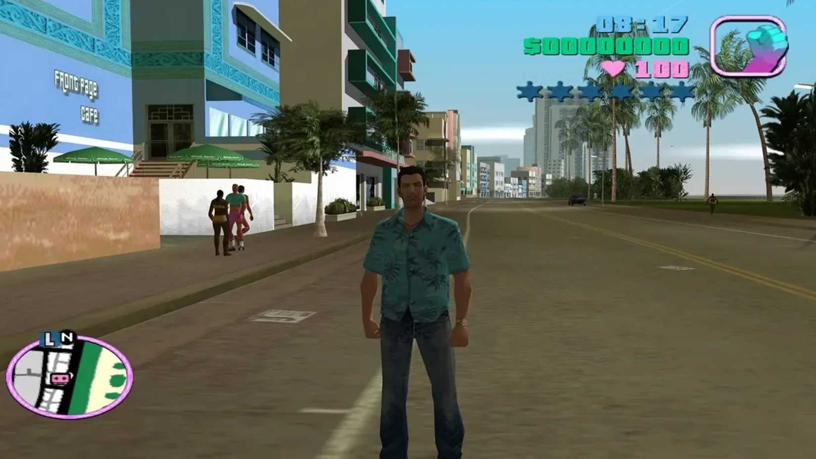 A screenshot of Tommy Vercetti in Grand Theft Auto: Vice City