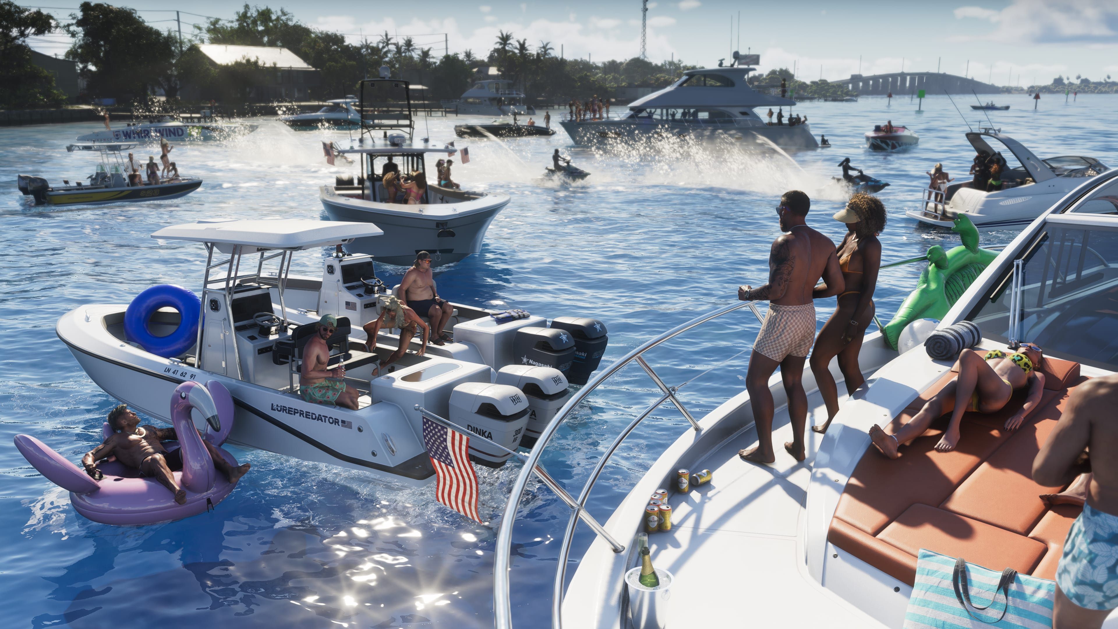 A yacht party in Leonida Keys in GTA VI.
