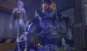 A screenshot of Master Chief and Cortana in Halo 2