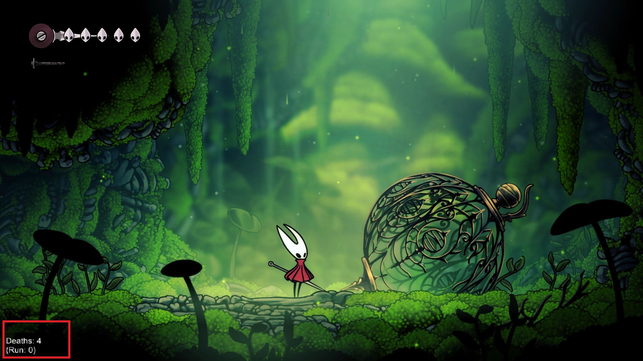 The death counter on the bottom-left in Hollow Knight: Silksong.