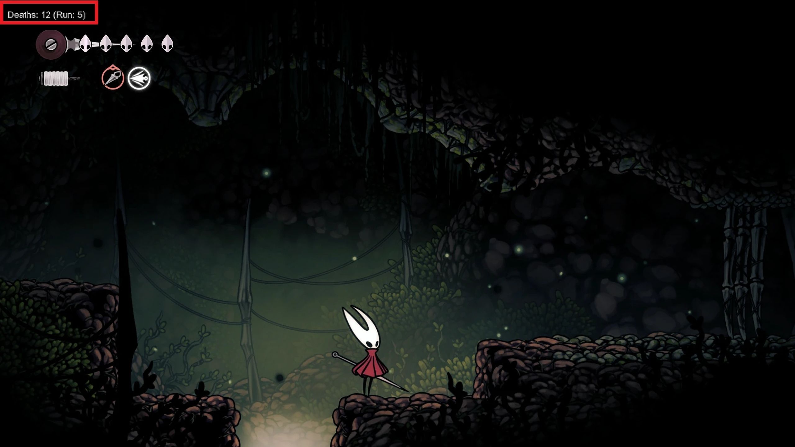 Death Counter on the top-left in Hollow Knight: Silksong.
