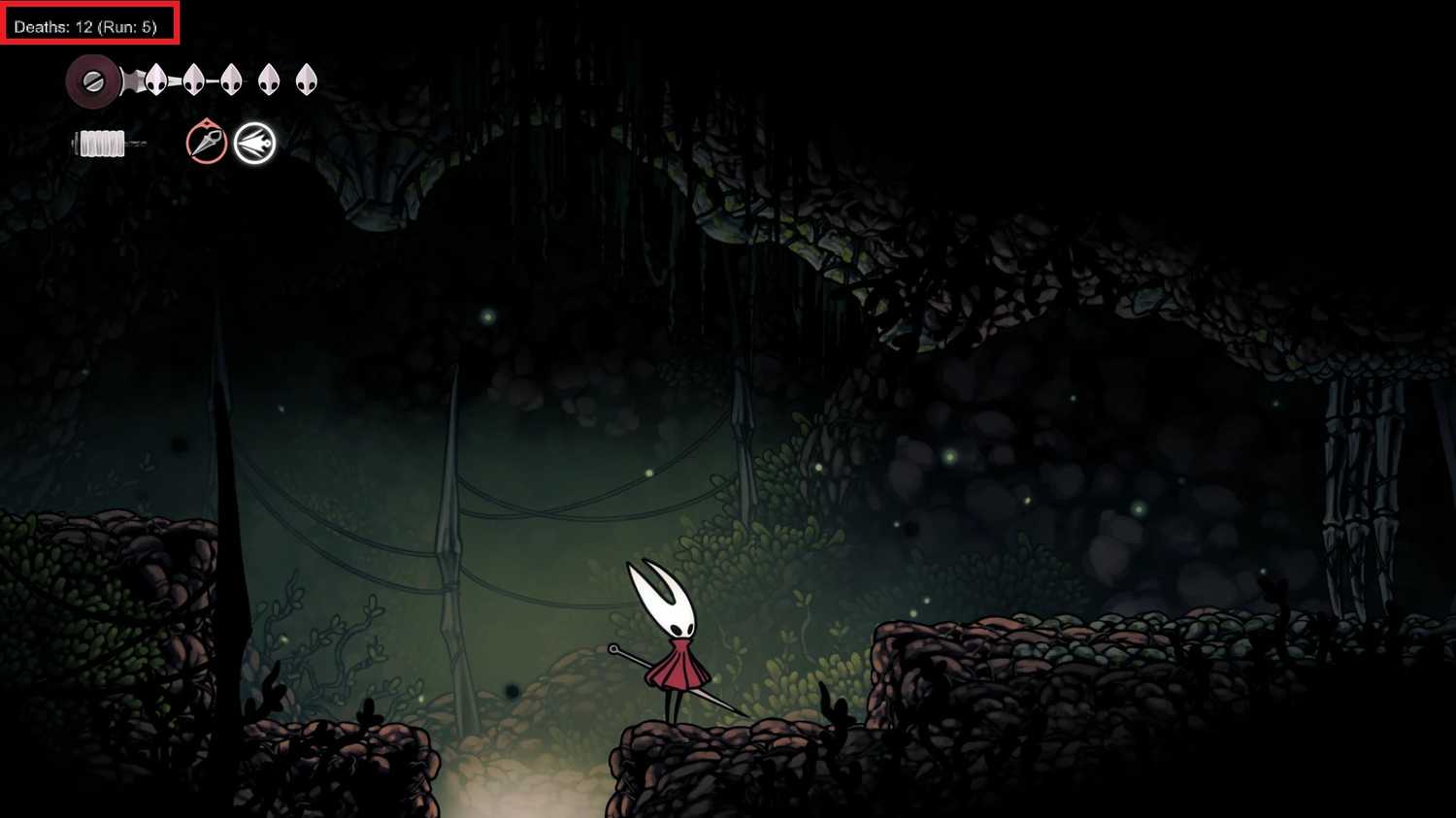 Death Counter on the top-left in Hollow Knight: Silksong.