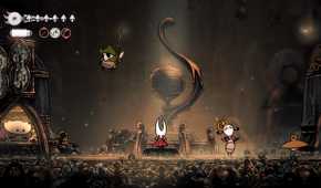 Hornet sitting on a throne in Hollow Knight: Silksong.