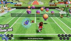 A screenshot of gameplay from Mario Tennis Fever