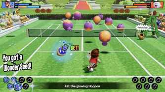 A screenshot of gameplay from Mario Tennis Fever