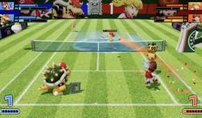 A screenshot of gameplay from Mario Tennis Fever