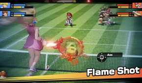 A screenshot of a new technique in Mario Tennis Fever