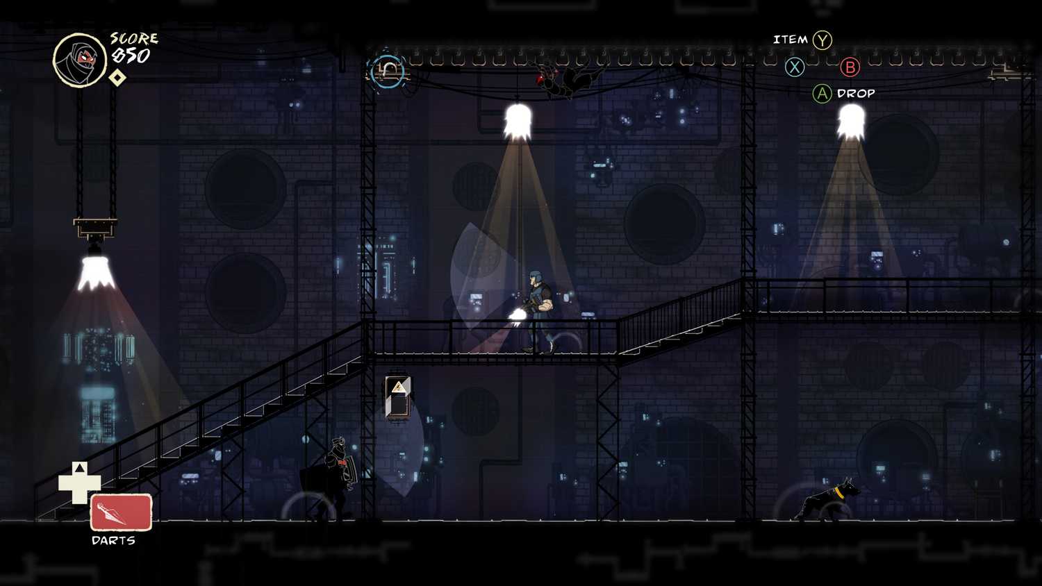 Guards and their cones of vision in Mark of the Ninja.
