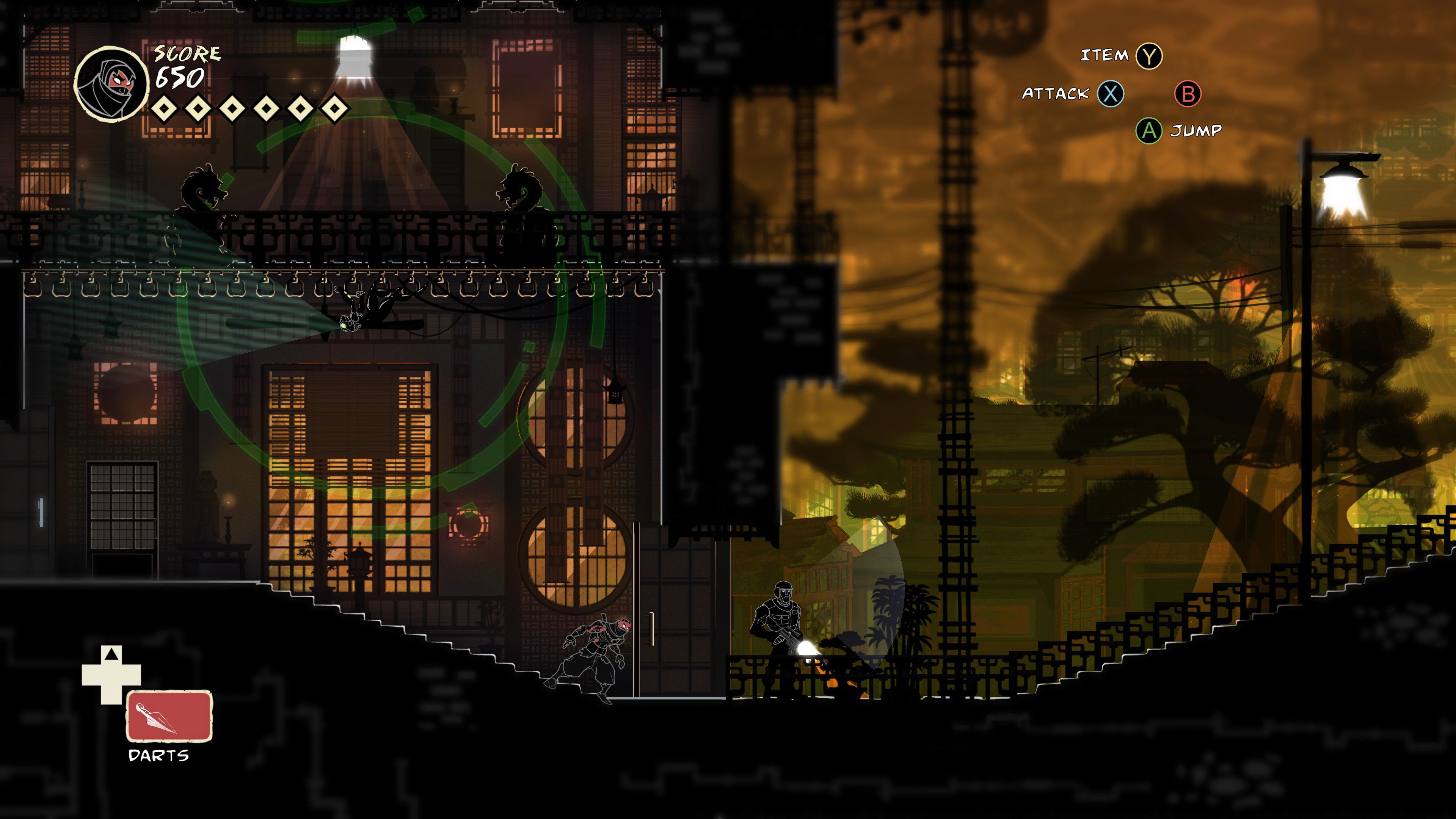 The ninja stalking a guard in Mark of the Ninja.
