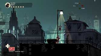 Hanging from a street lamp in Mark of the Ninja.