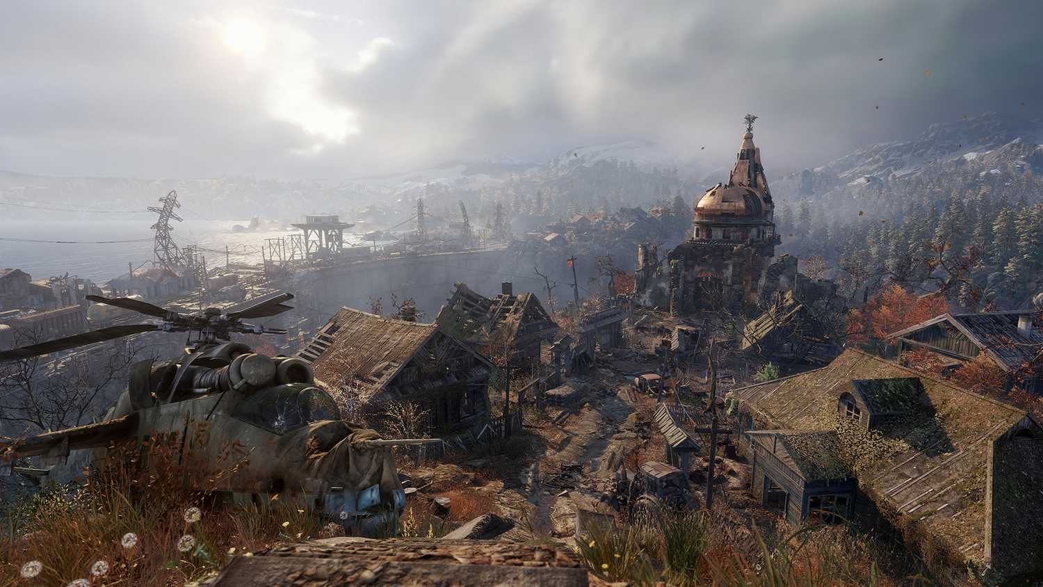 An abandoned town in Metro: Exodus.