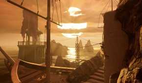 Cliffs in the 2021 remake of Myst.