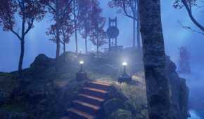 A screenshot from the 2021 remake of Myst.