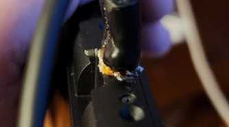 A shot of a melted third-party charger on the Nintendo Switch 2