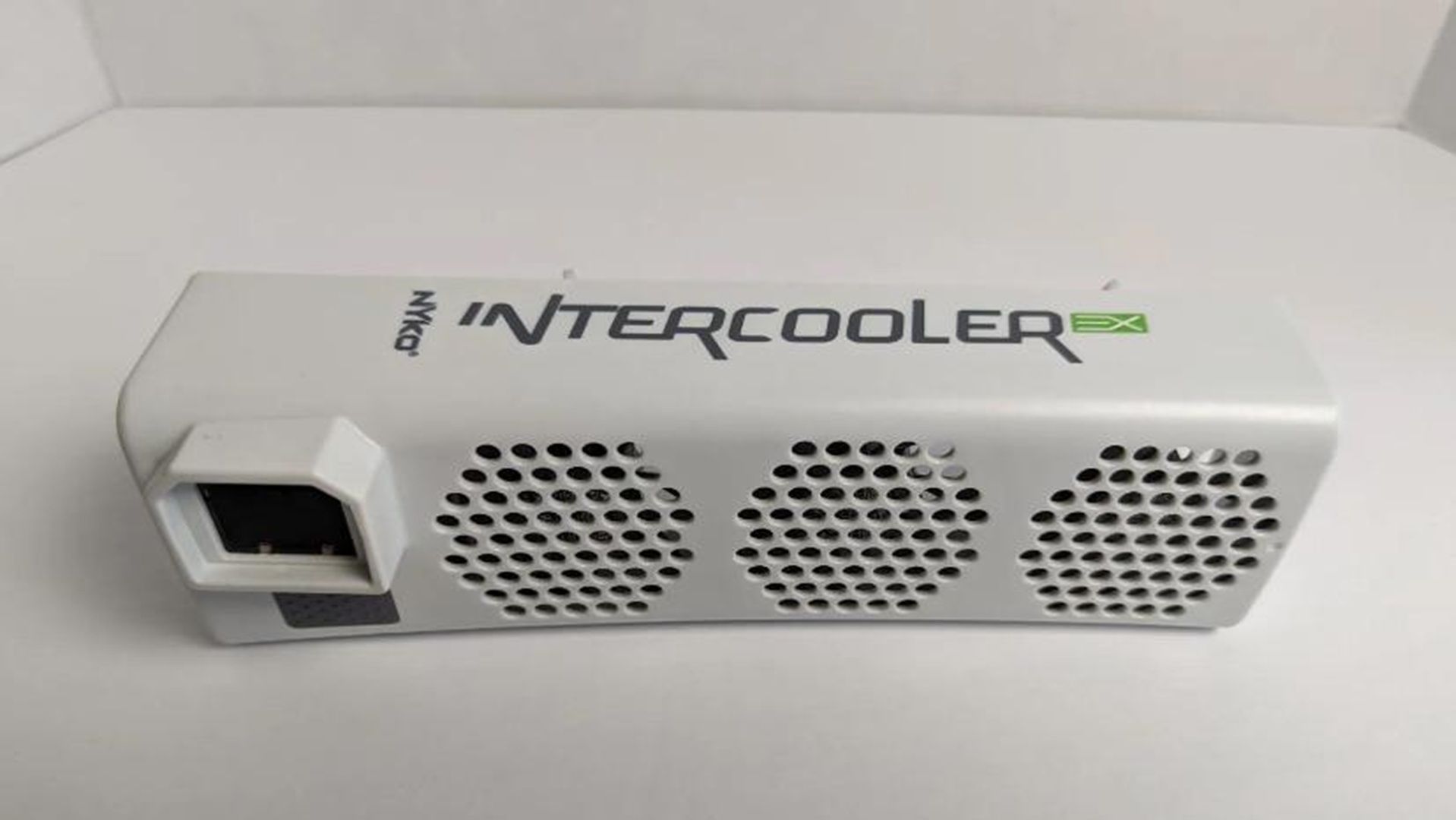 A shot of a Nyko fan accesory for the Xbox 360