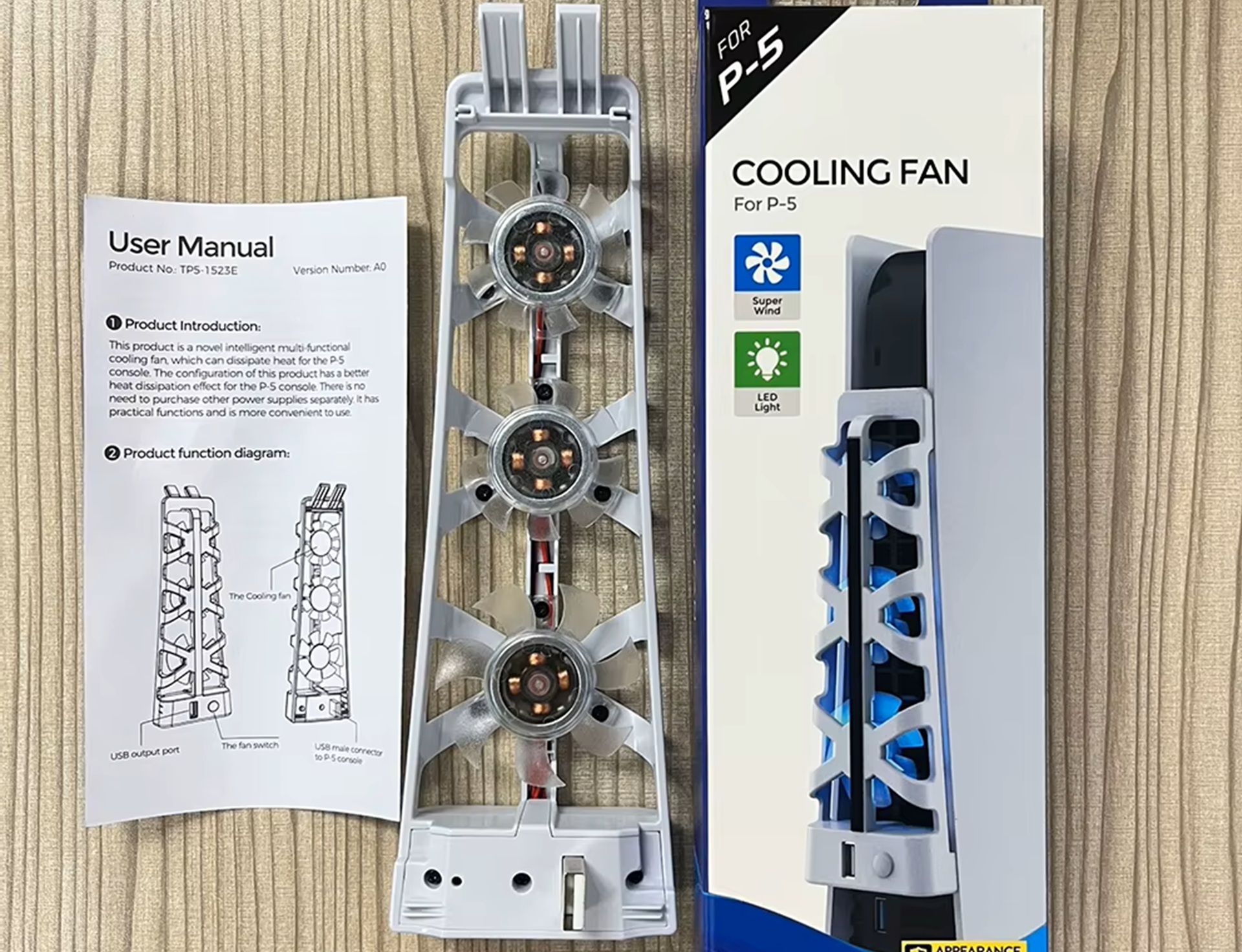A shot of a fan accessory for the PlayStation 5